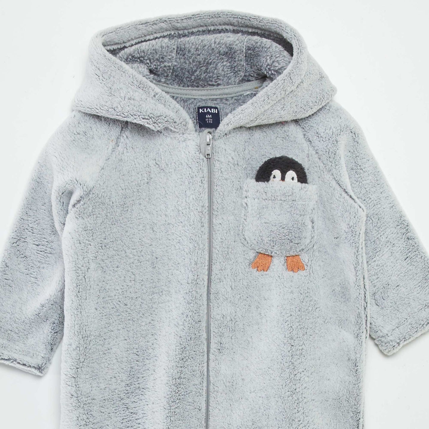 'Penguin' fleece onesie GREY