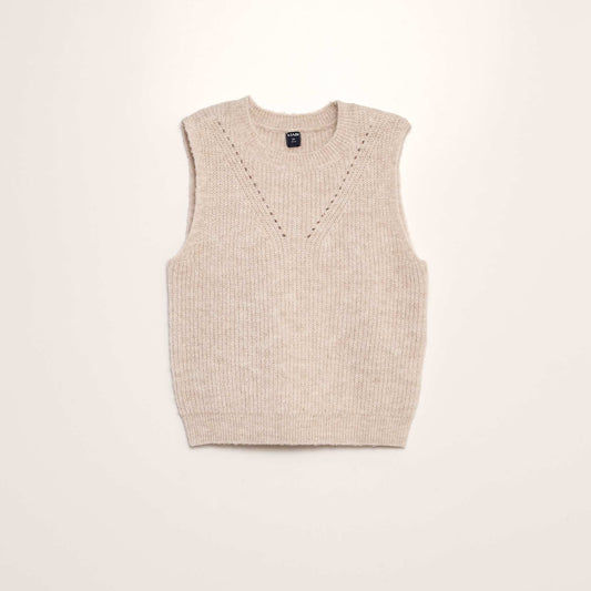 Knit tank top BEIGE