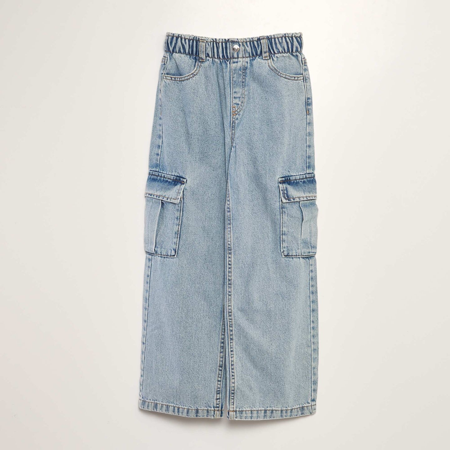 Multi-pocket denim trousers BLUE