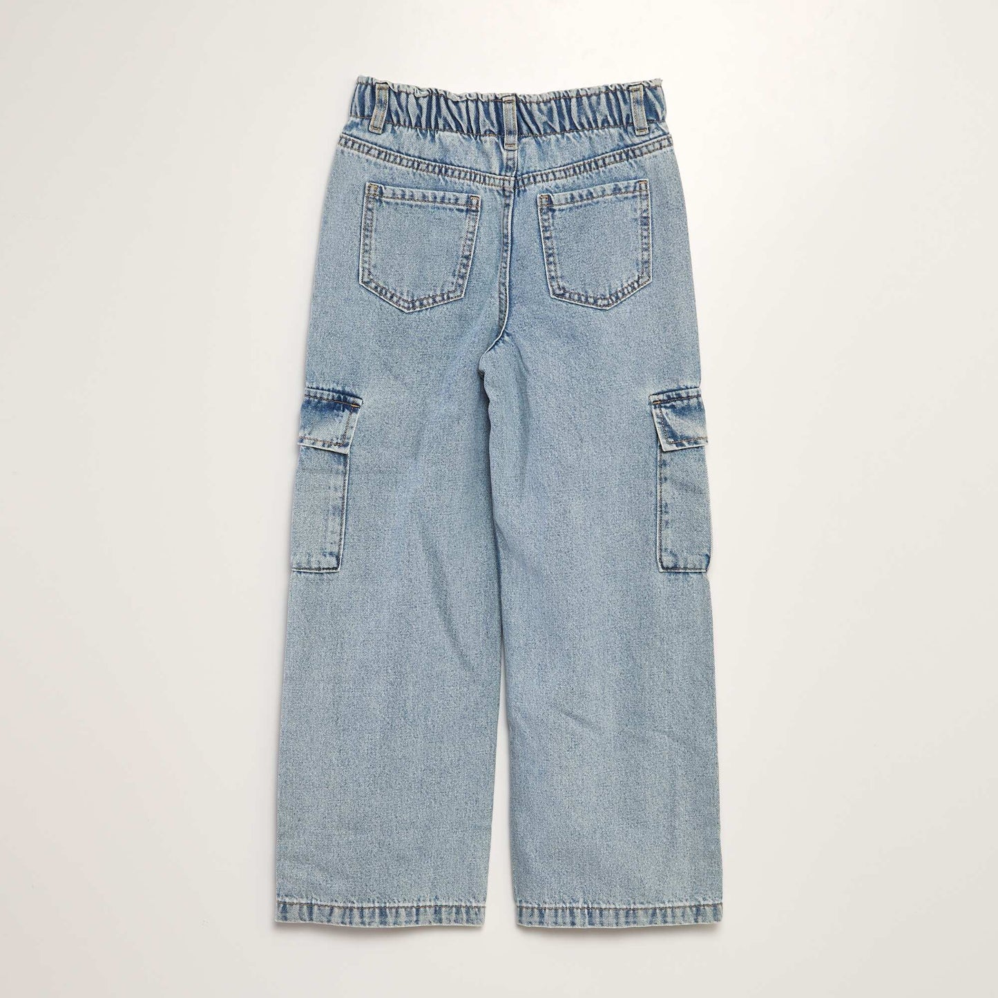 Multi-pocket denim trousers BLUE