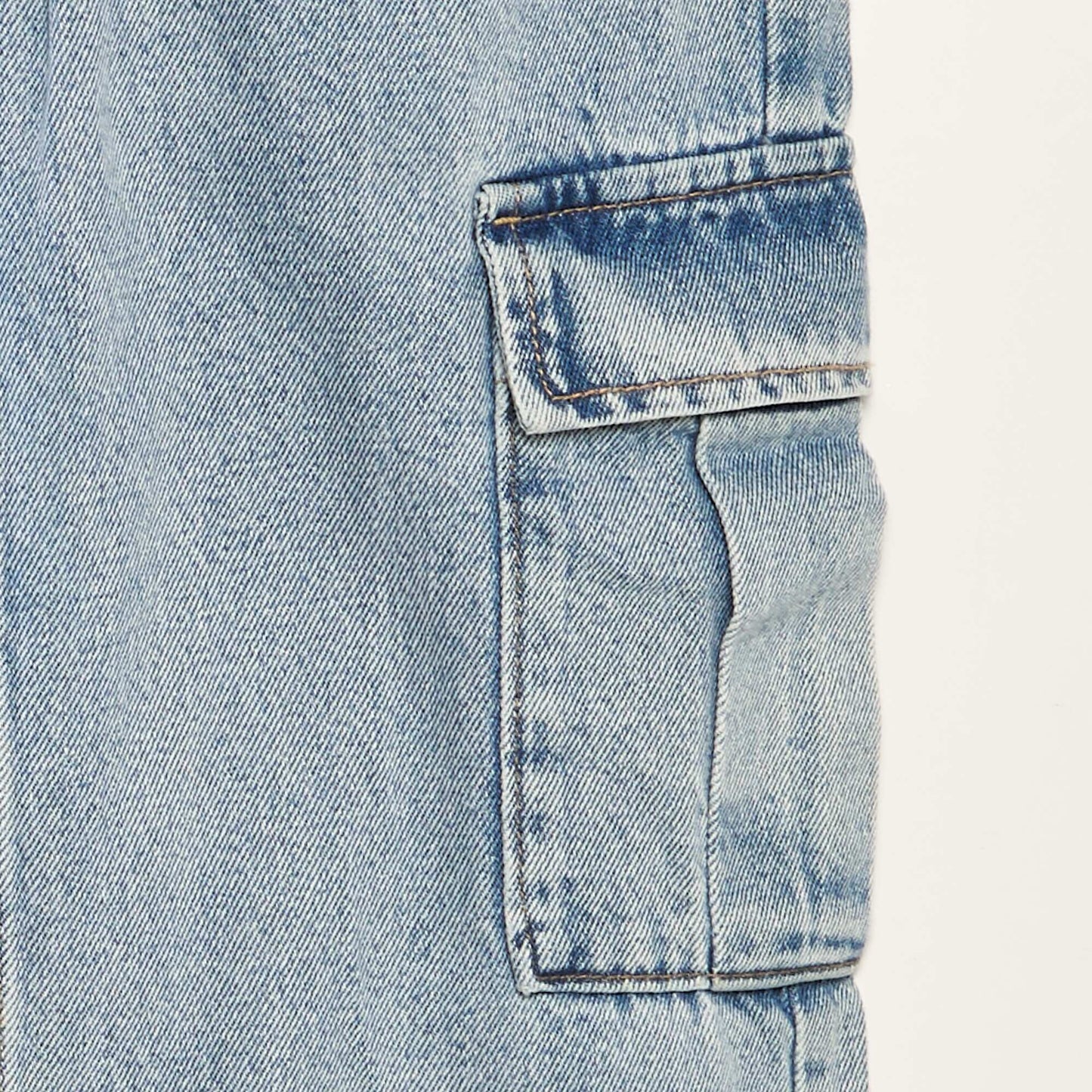 Multi-pocket denim trousers BLUE