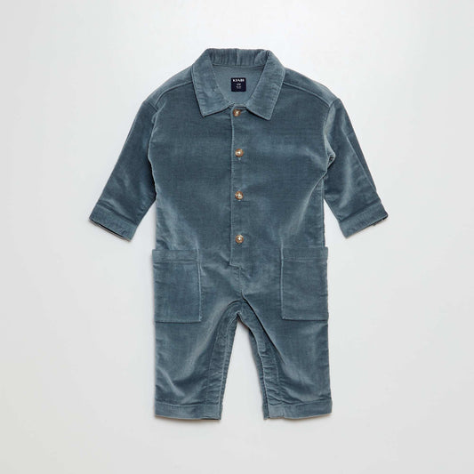 Long corduroy romper suit BLUE