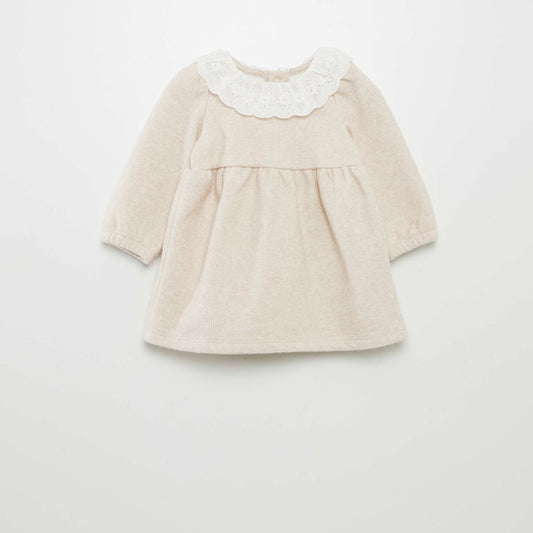 Chunky ribbed knit dress BEIGE