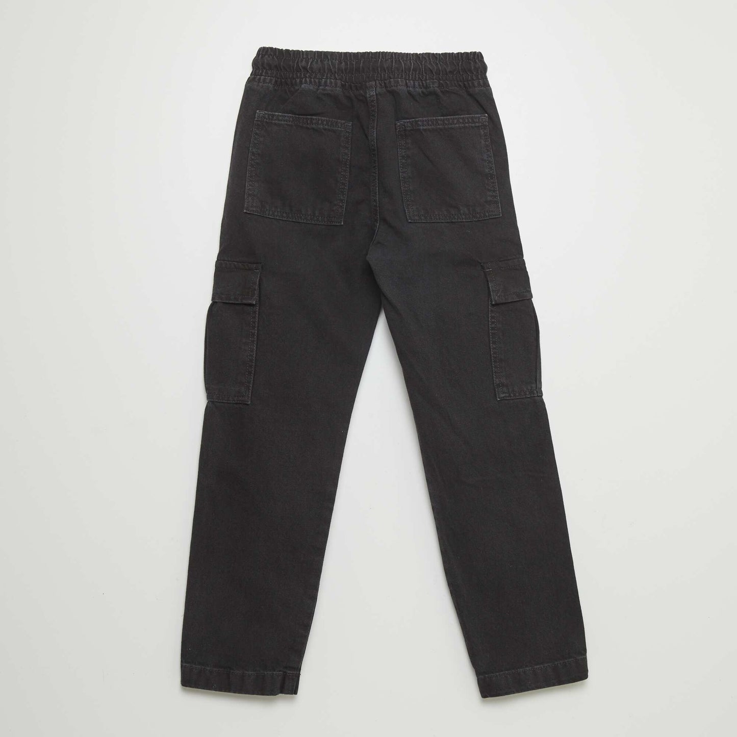 Multi-pocket denim trousers GREY