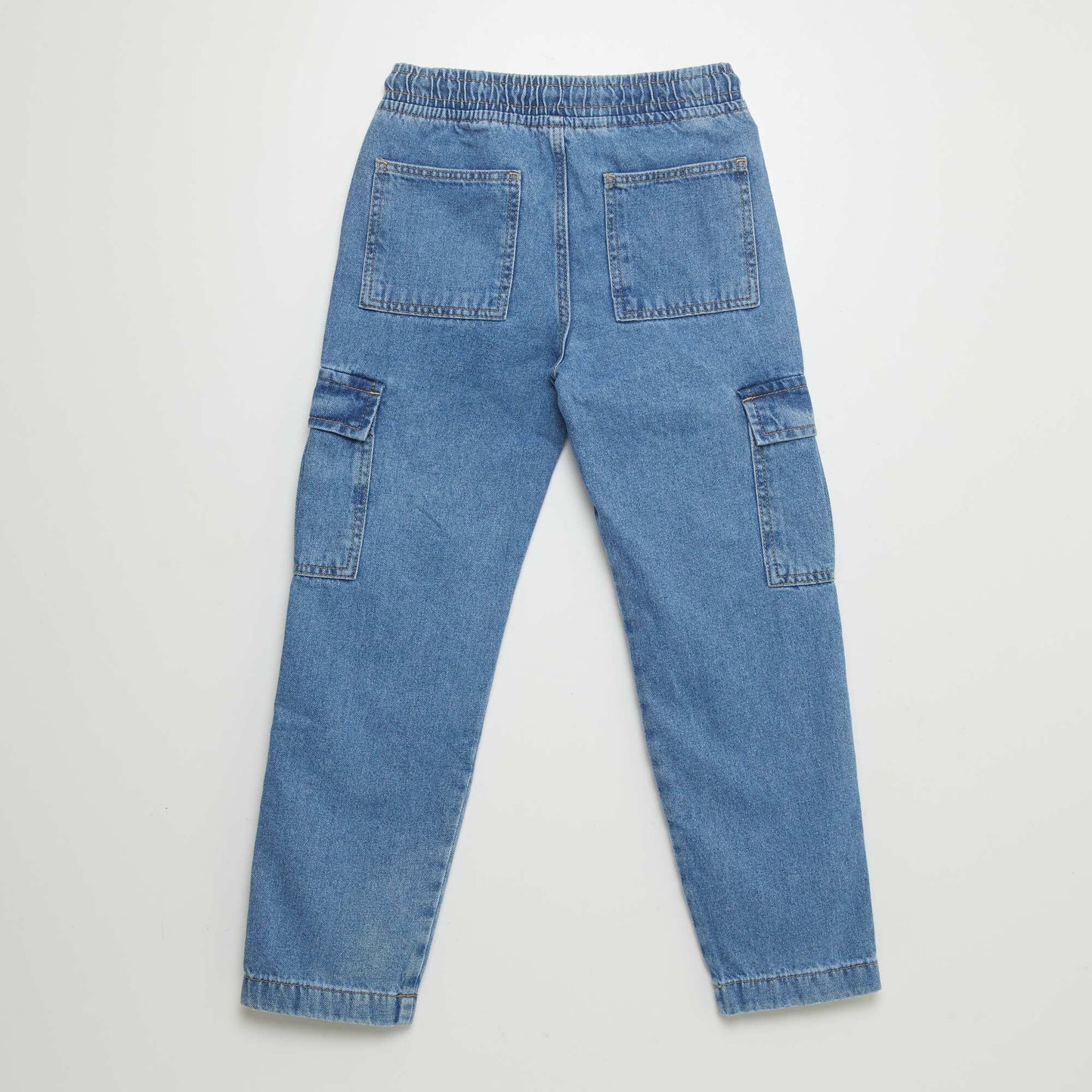 Multi-pocket denim trousers BLUE