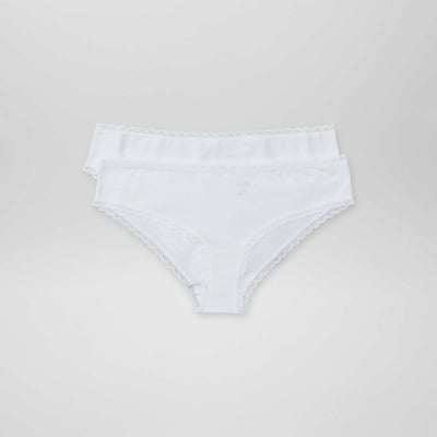 Pack of 2 cotton boy shorts WHITE