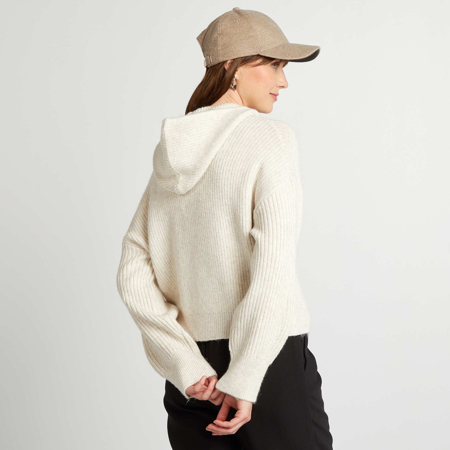 Hooded cardigan BEIGE