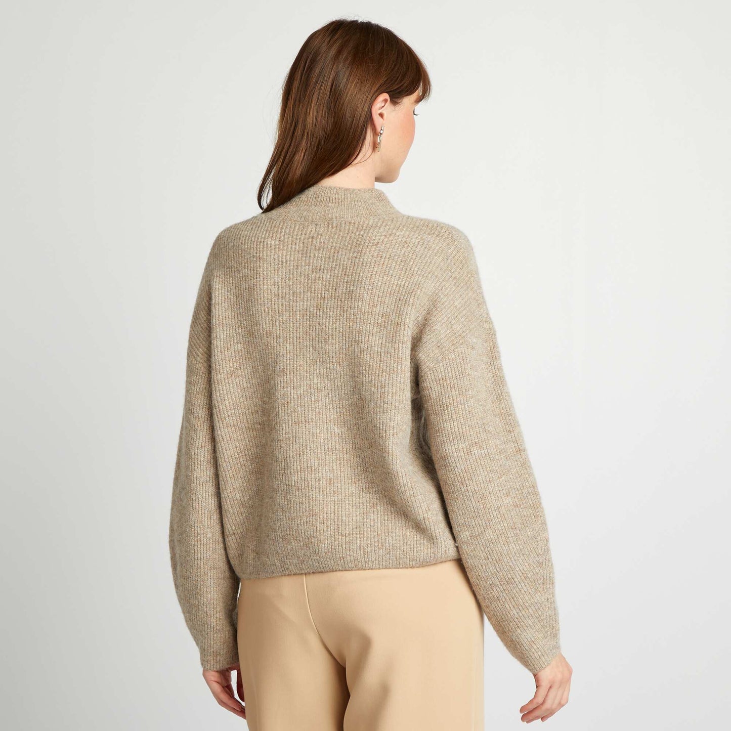 High-neck sweater BROWN