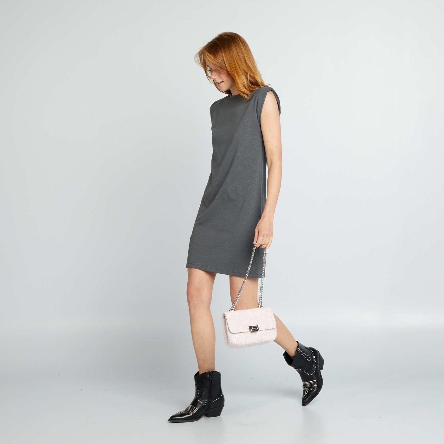 Short T-shirt dress GREY