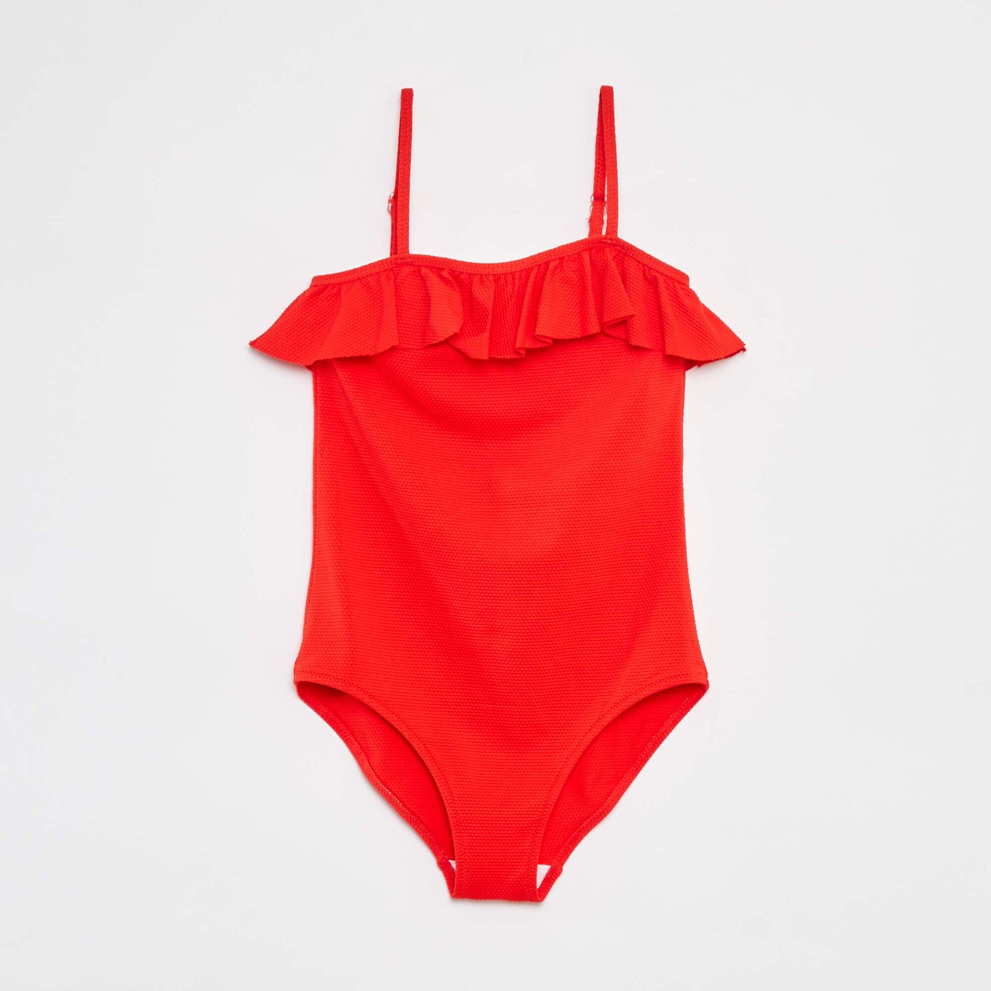 Swimsuit with ruffles - 1 piece RED