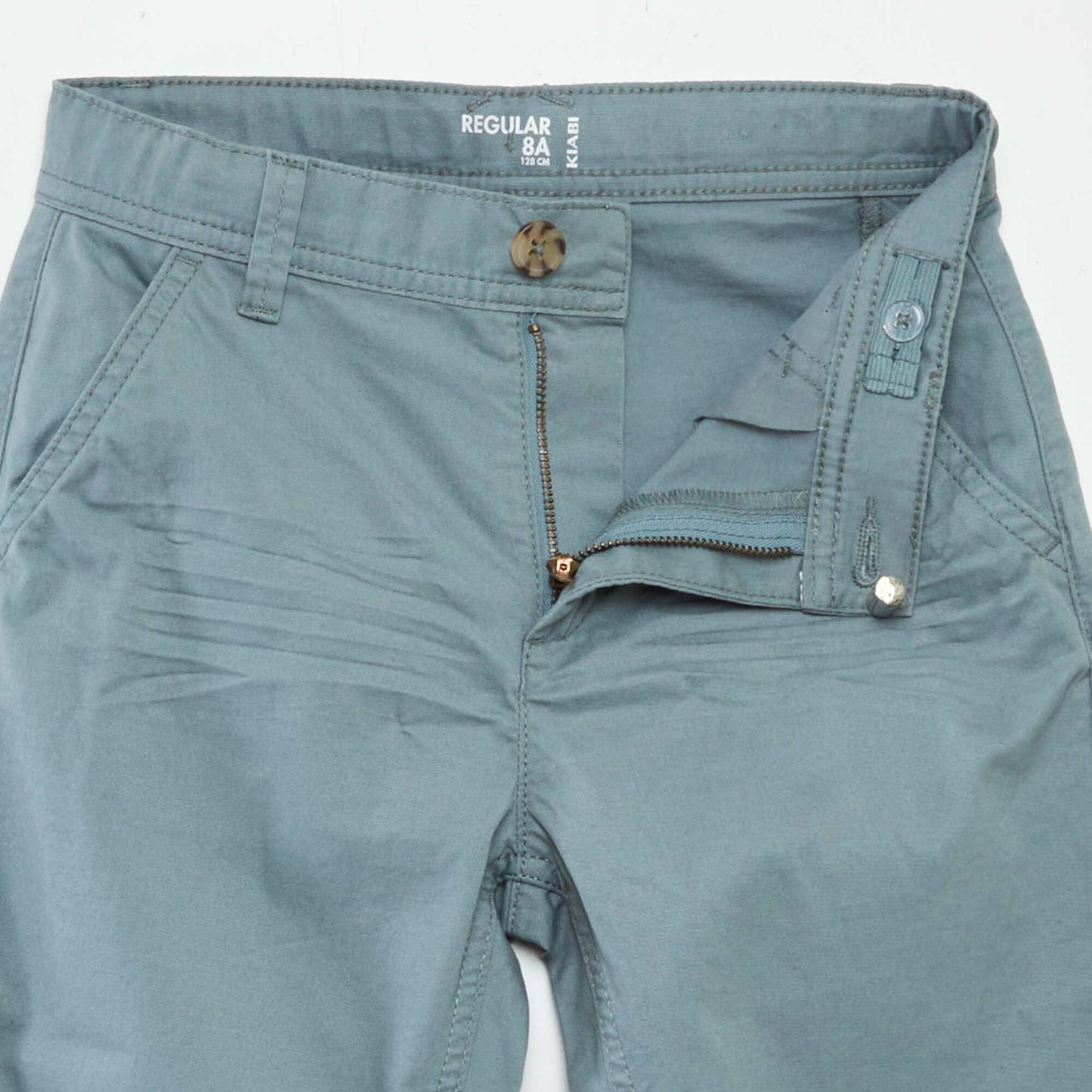 Plain straight-leg chinos BLUE