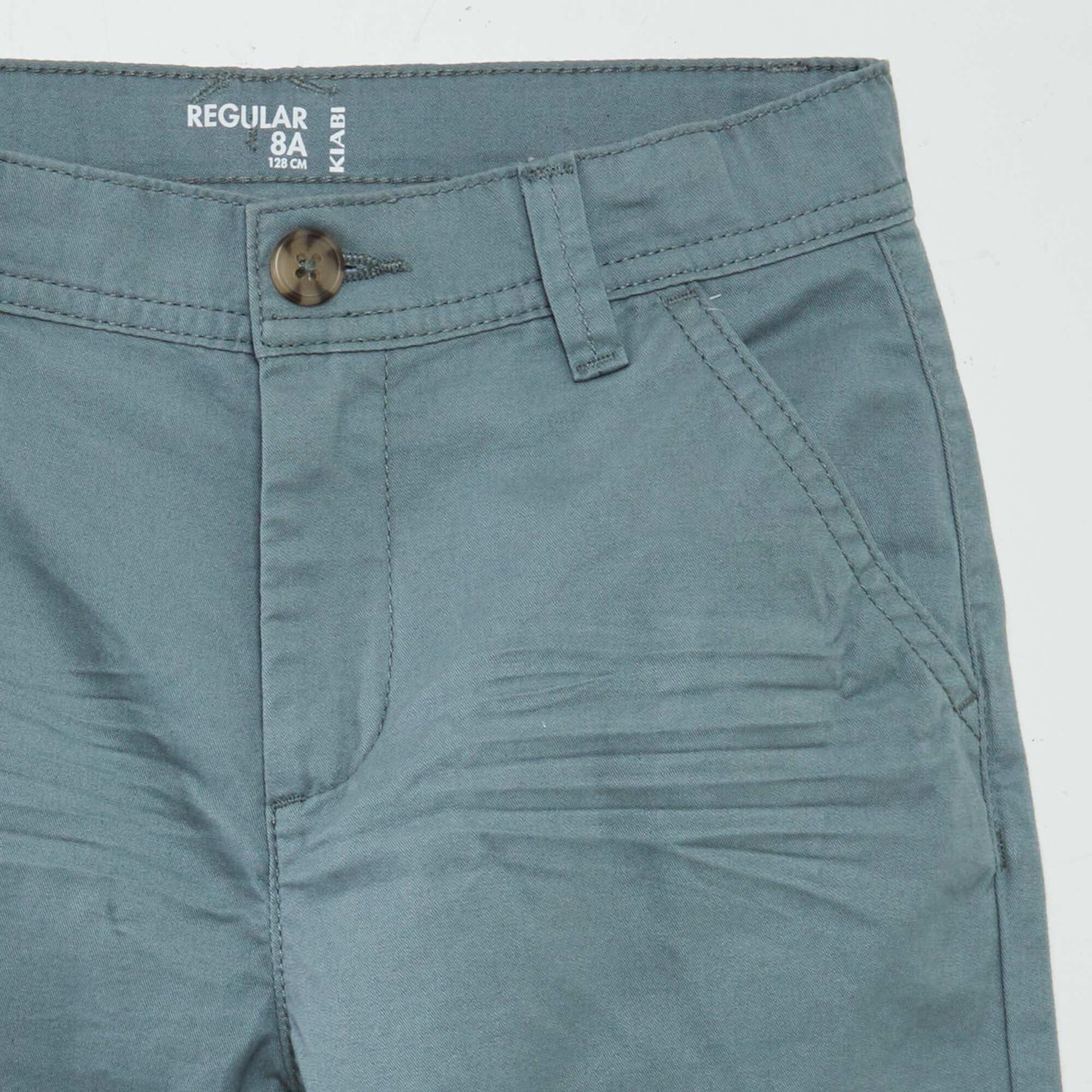 Plain straight-leg chinos BLUE