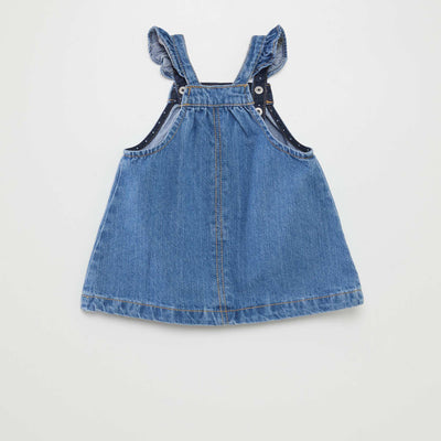 Denim dungaree dress BLUE