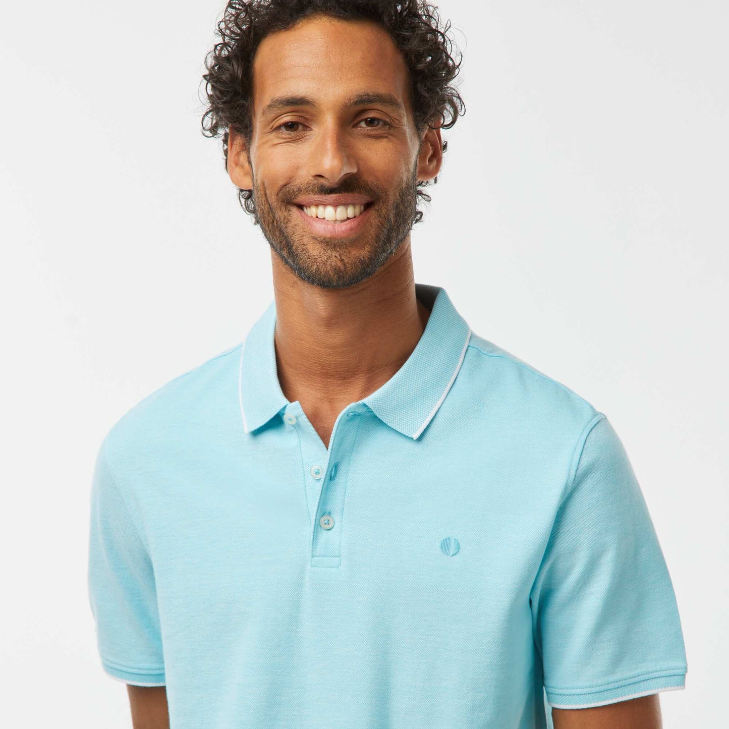 Cotton piqué polo shirt BLUE