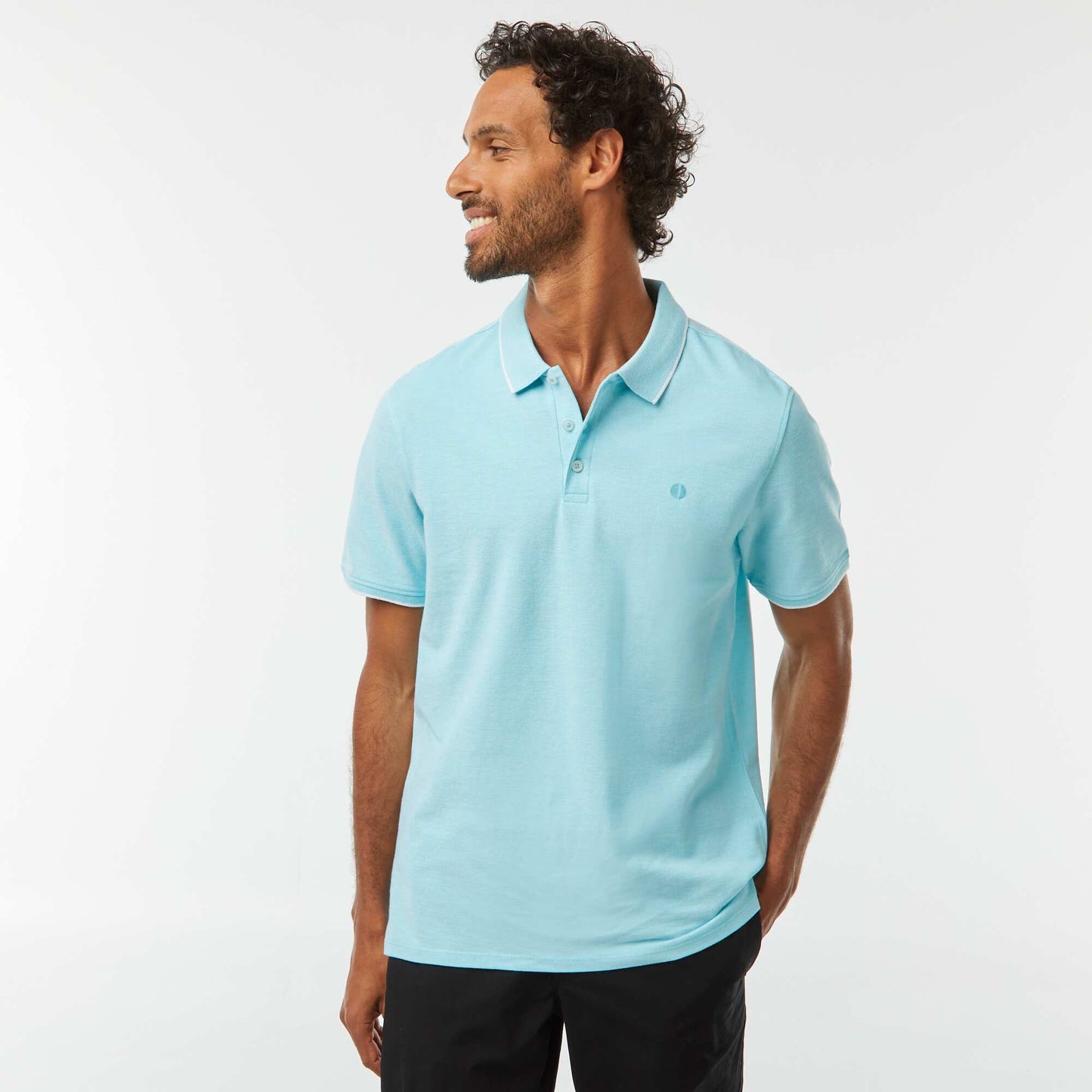 Cotton piqué polo shirt BLUE