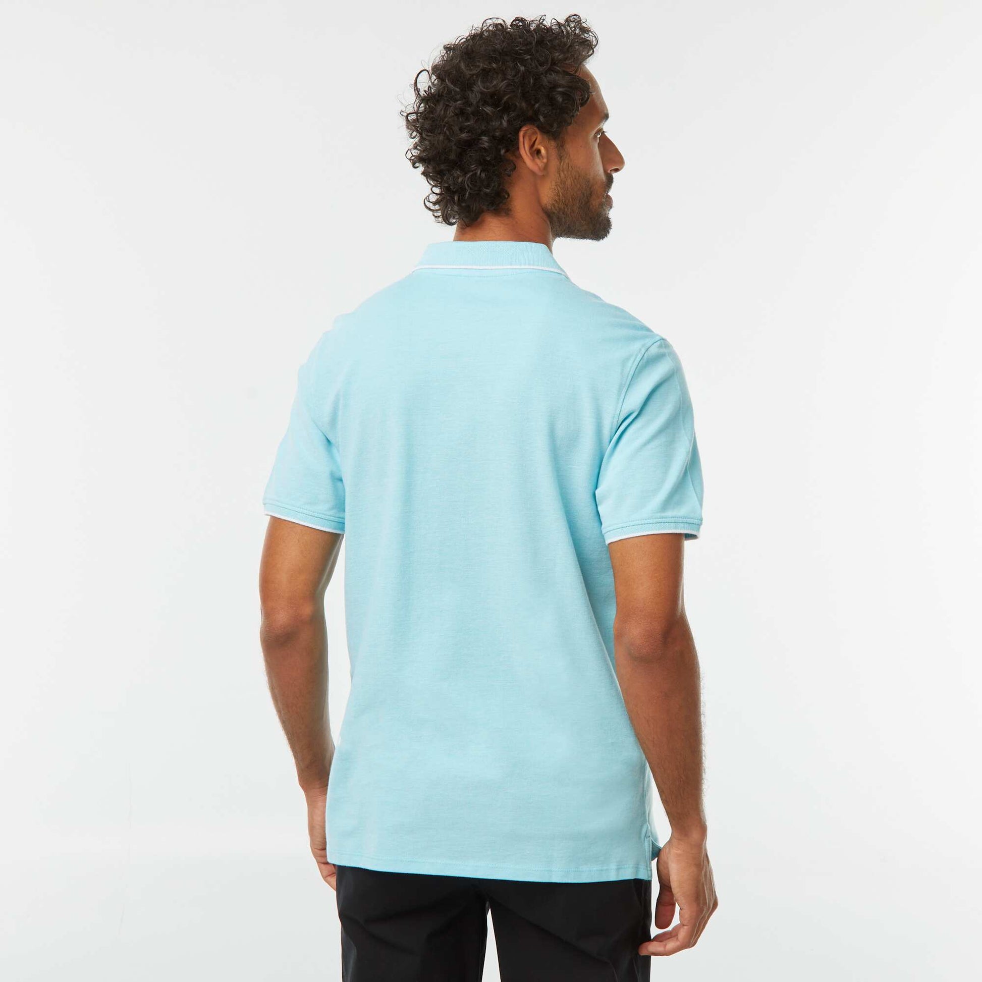 Cotton piqué polo shirt BLUE