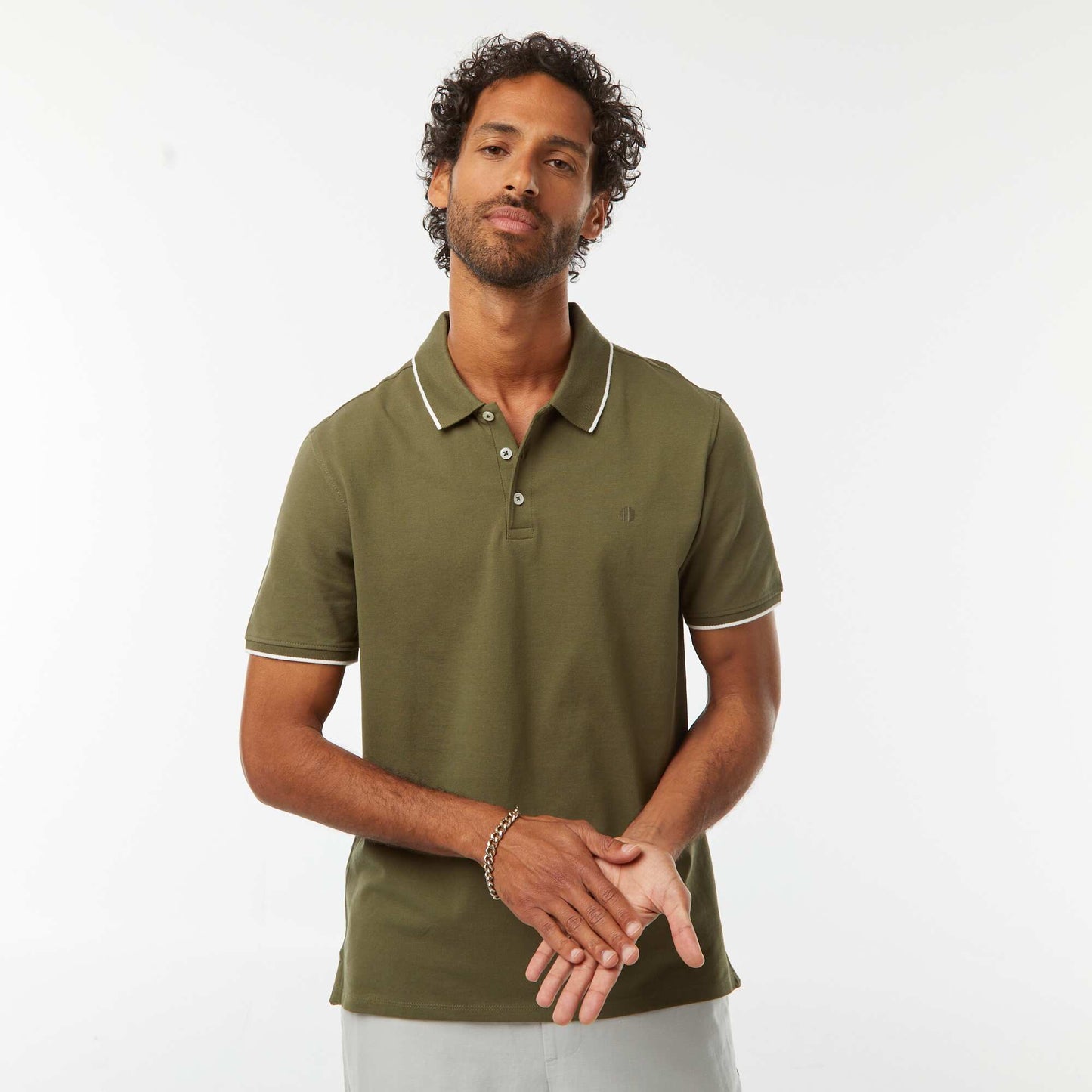 Cotton Piqué Polo Shirt KHAKI
