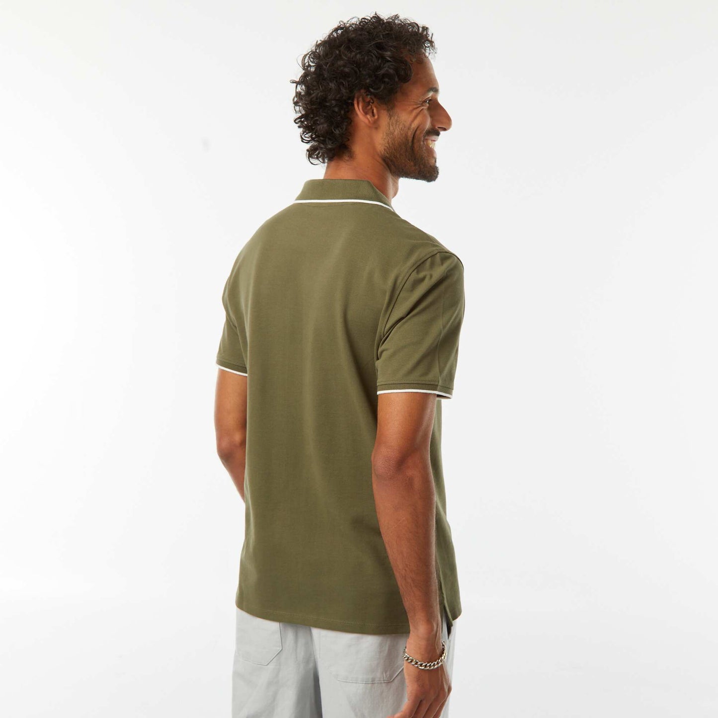 Cotton Piqué Polo Shirt KHAKI