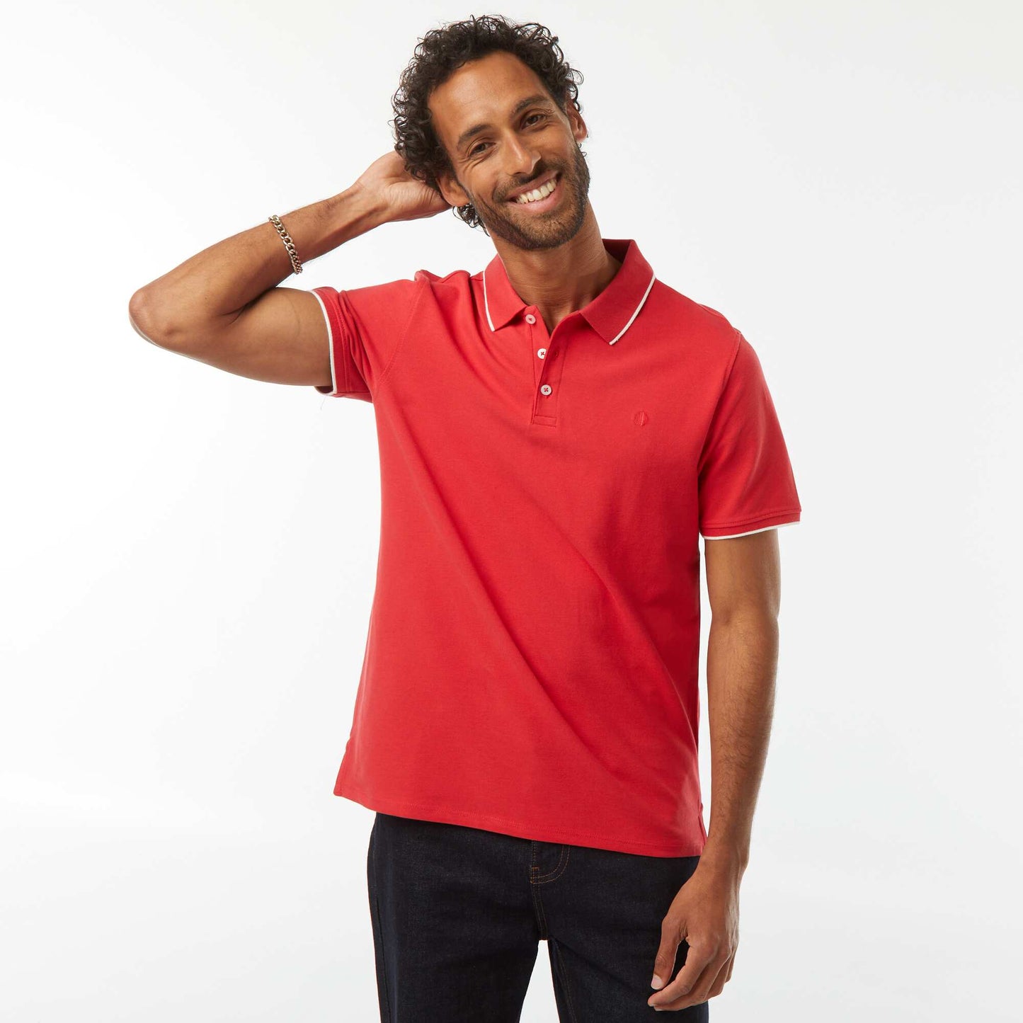 Cotton Piqué Polo Shirt RED