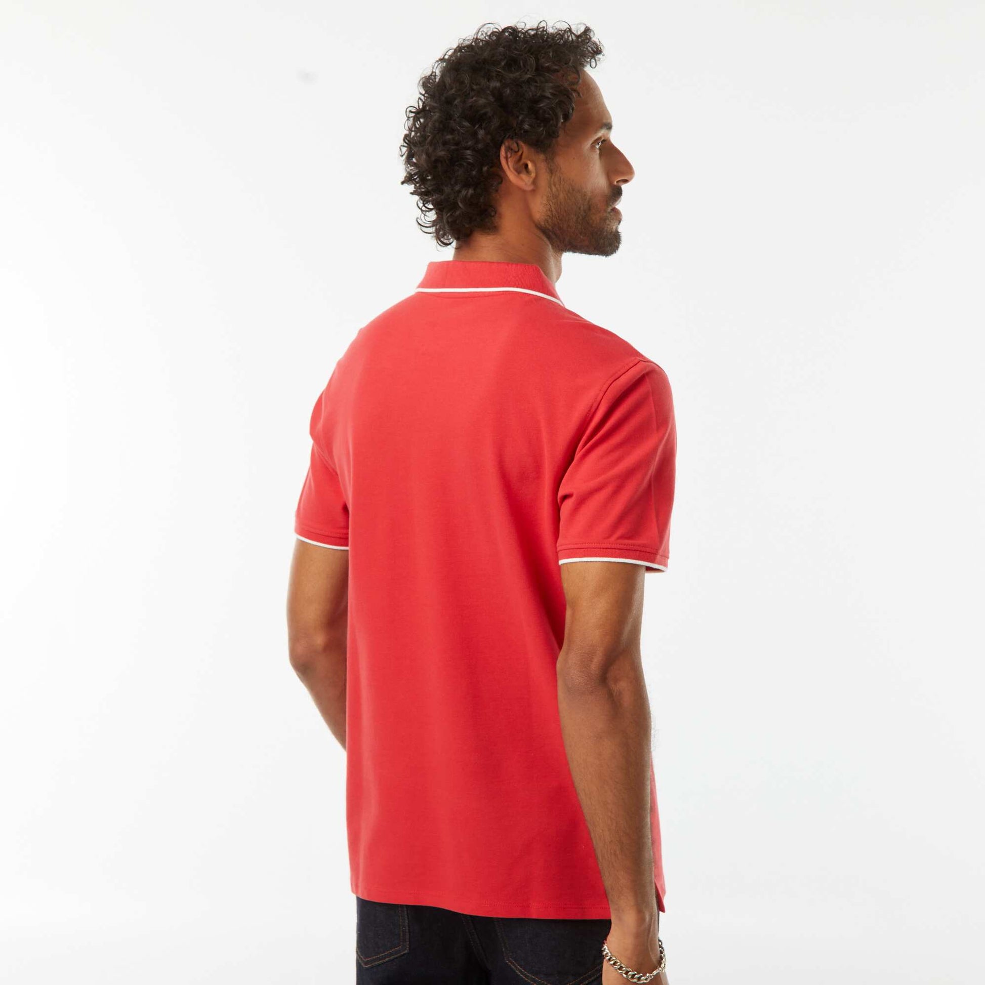 Cotton Piqué Polo Shirt RED