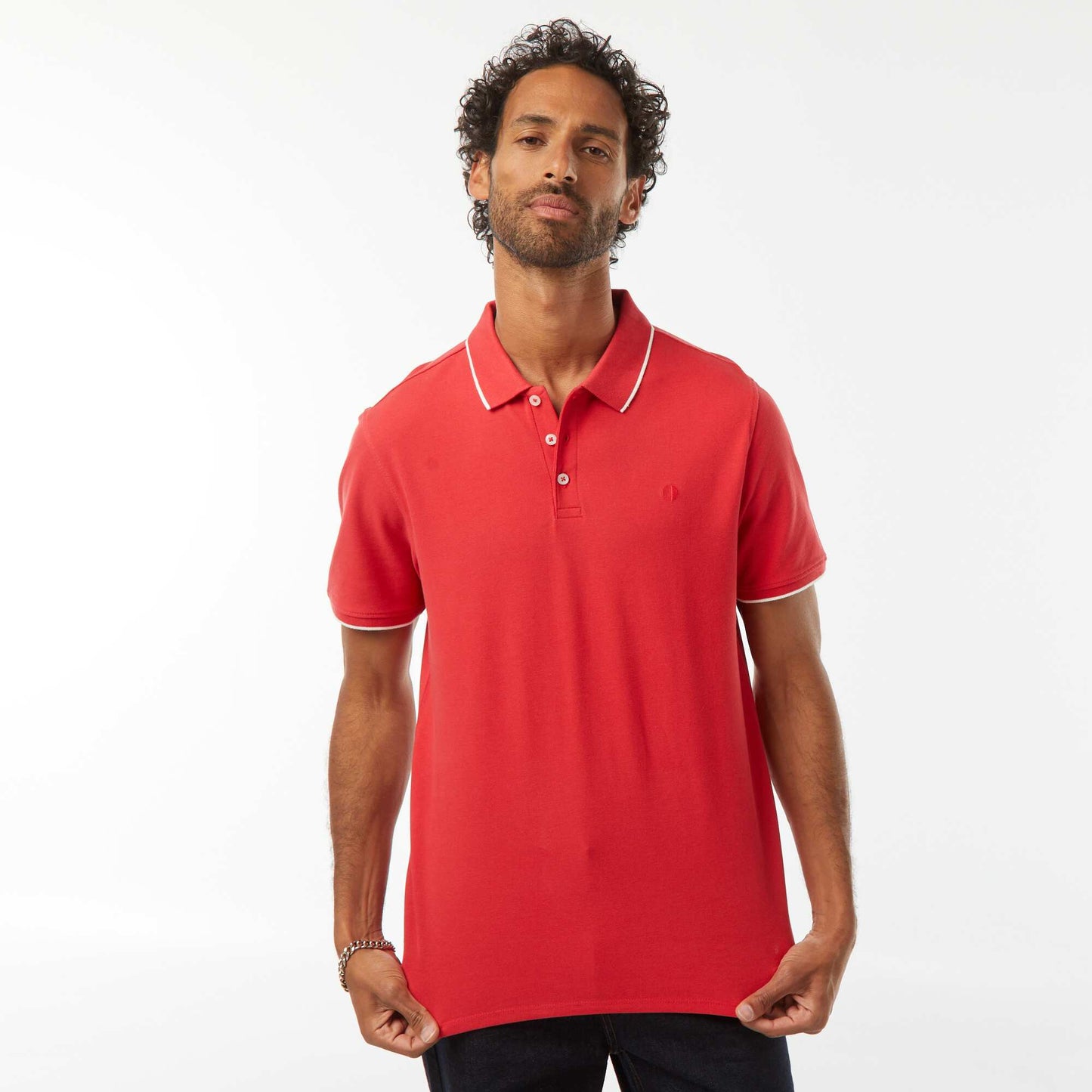 Cotton Piqué Polo Shirt RED
