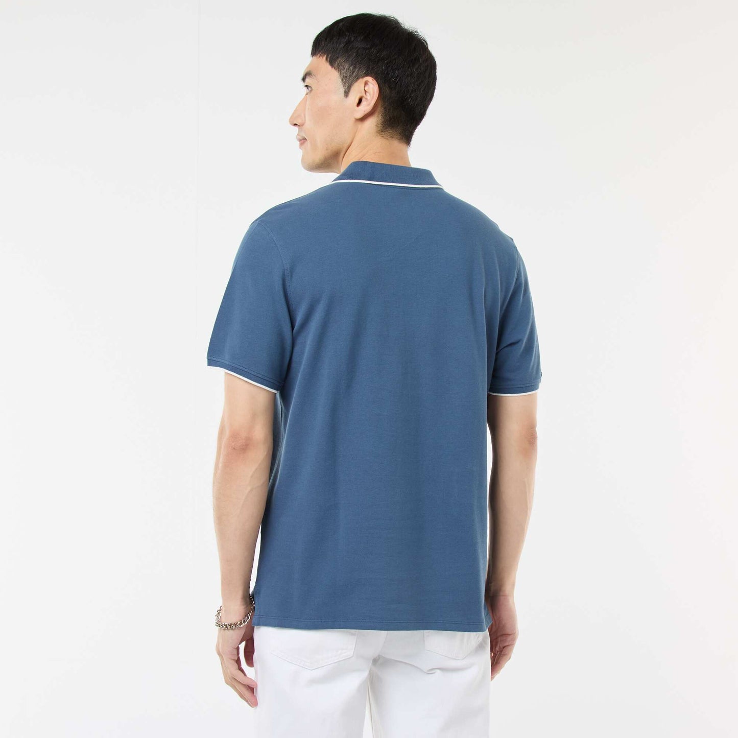 Cotton piqué polo shirt BLUE