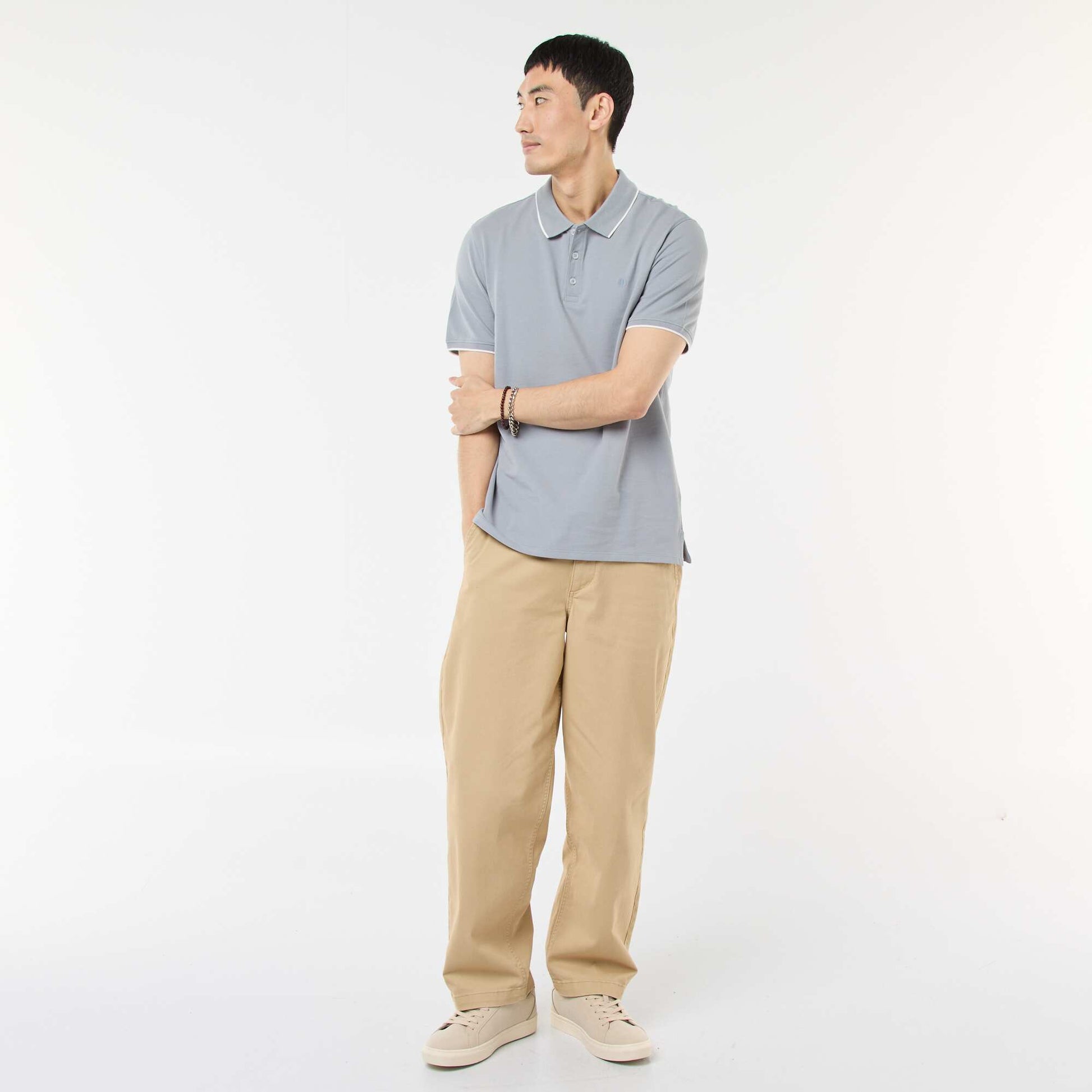 Cotton piqué polo shirt BLUE