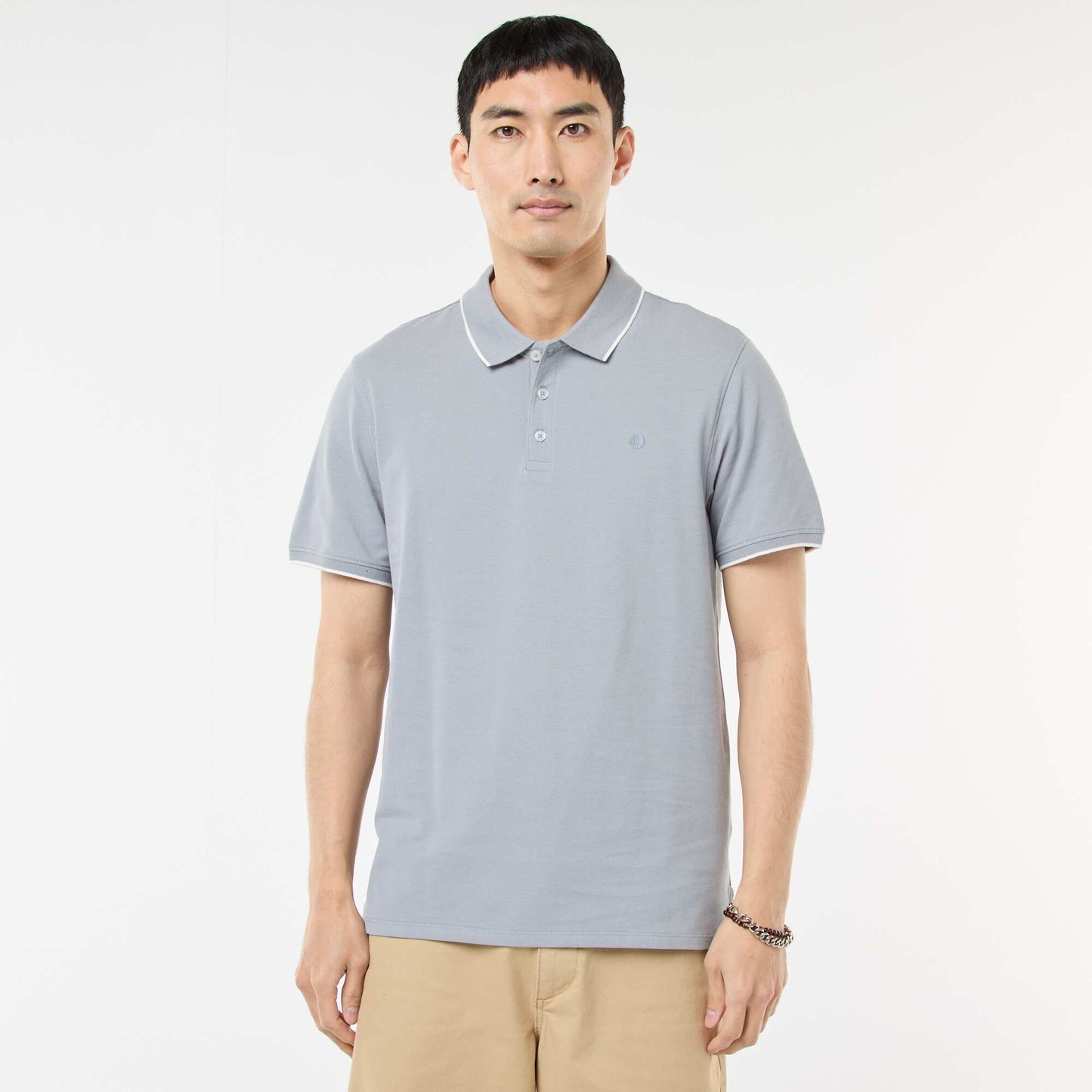 Cotton piqué polo shirt BLUE