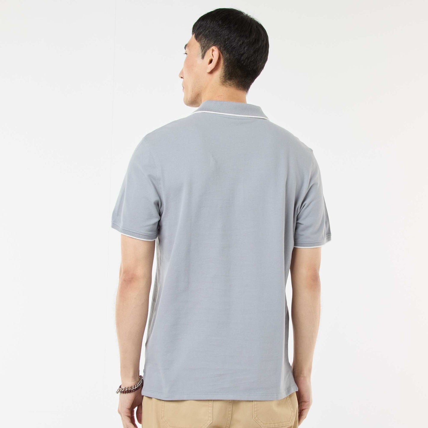 Cotton piqué polo shirt BLUE