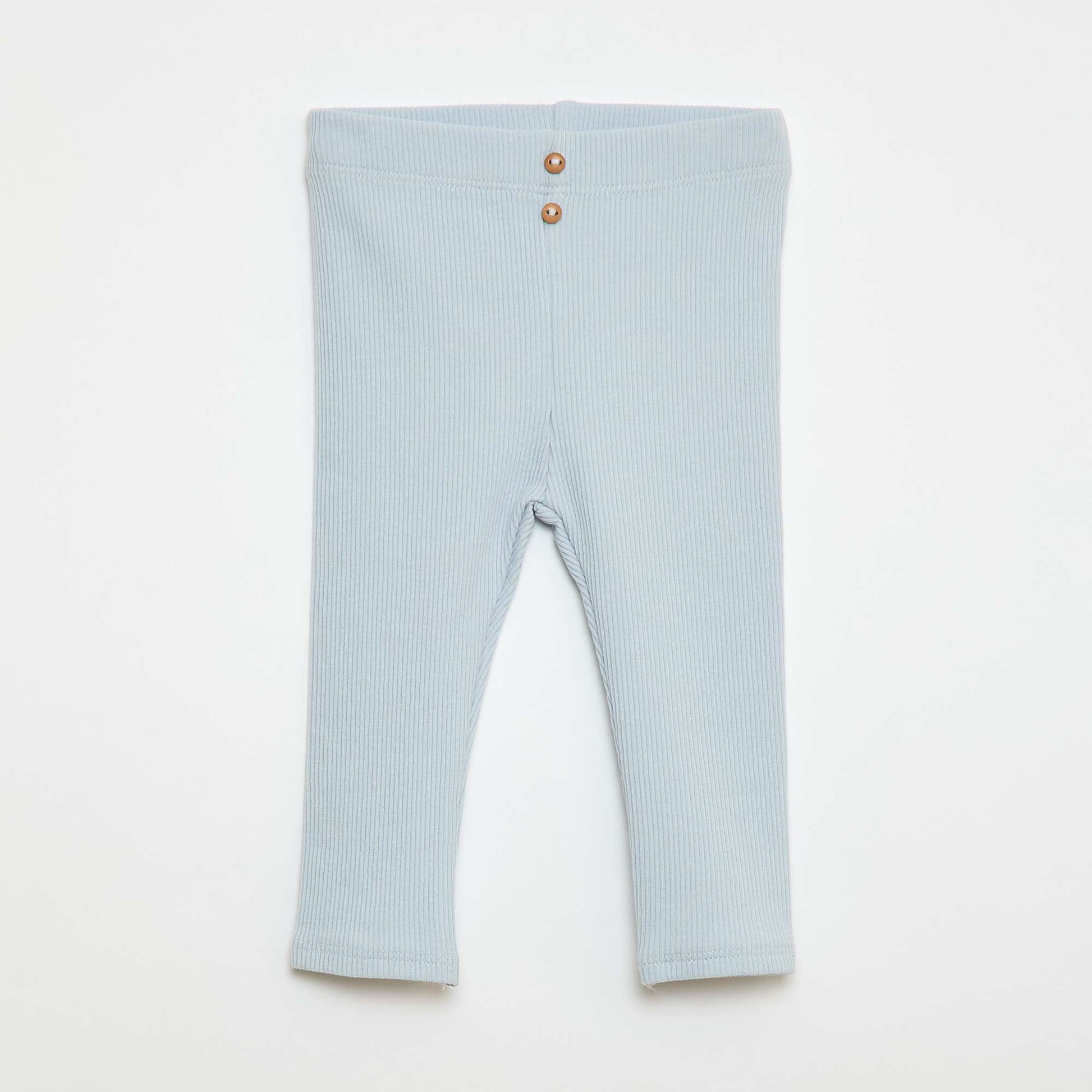Ribbed leggings with buttons SKY BLUE