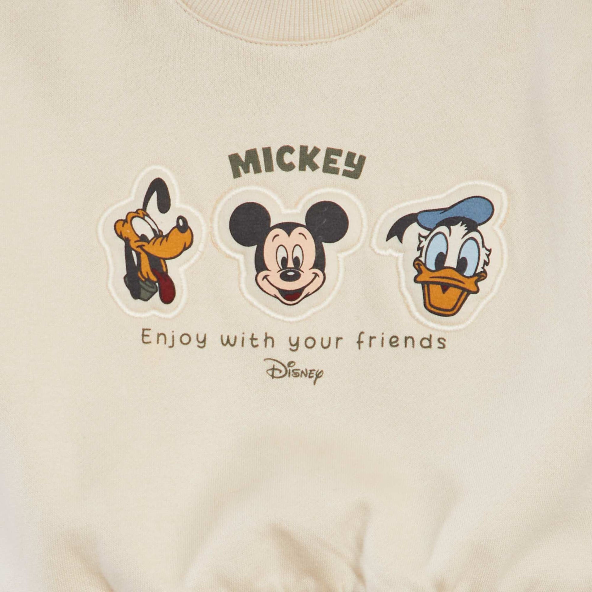 'Disney' 'Mickey and friends' sweater with textured print WHITE