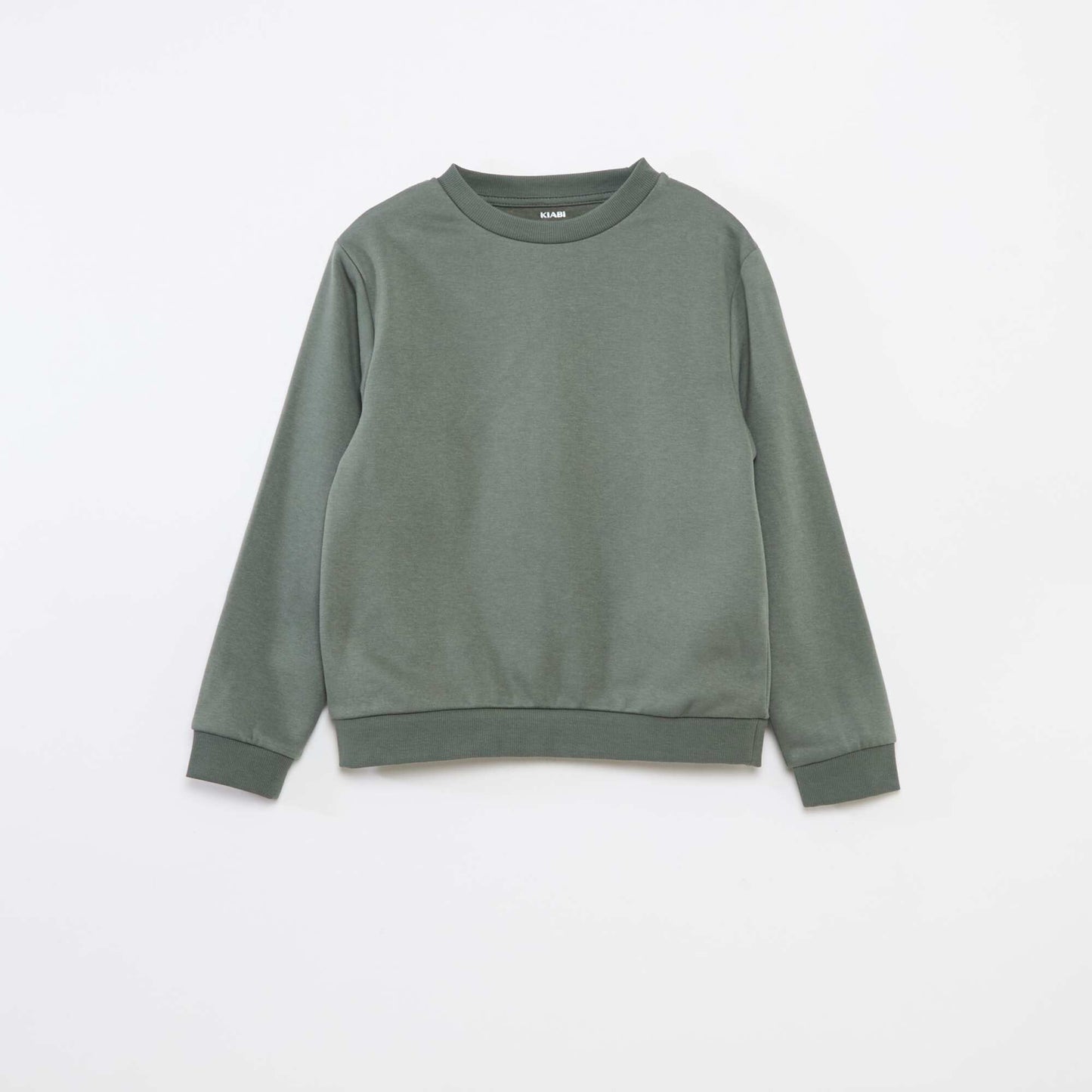 Plain brushed sweatshirt GREEN