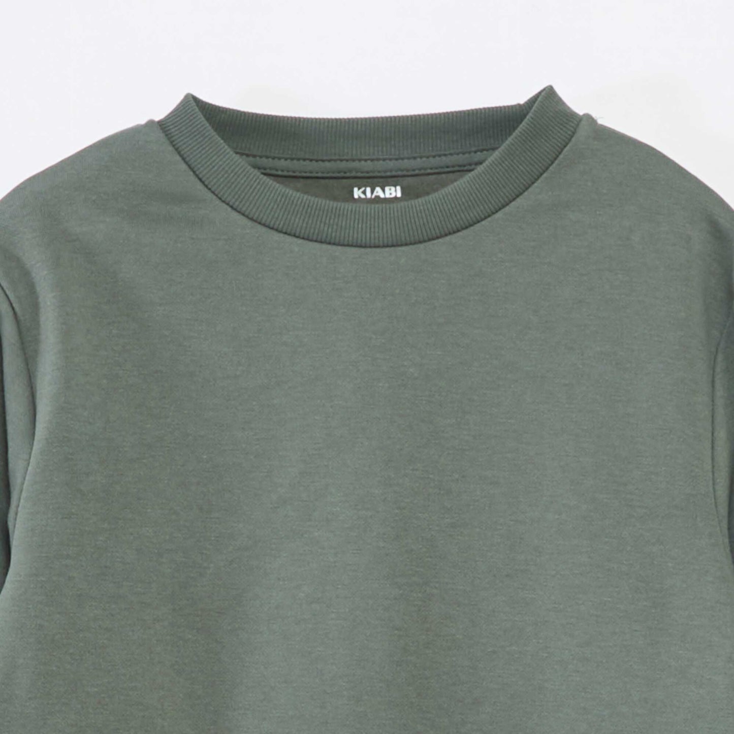Plain brushed sweatshirt GREEN