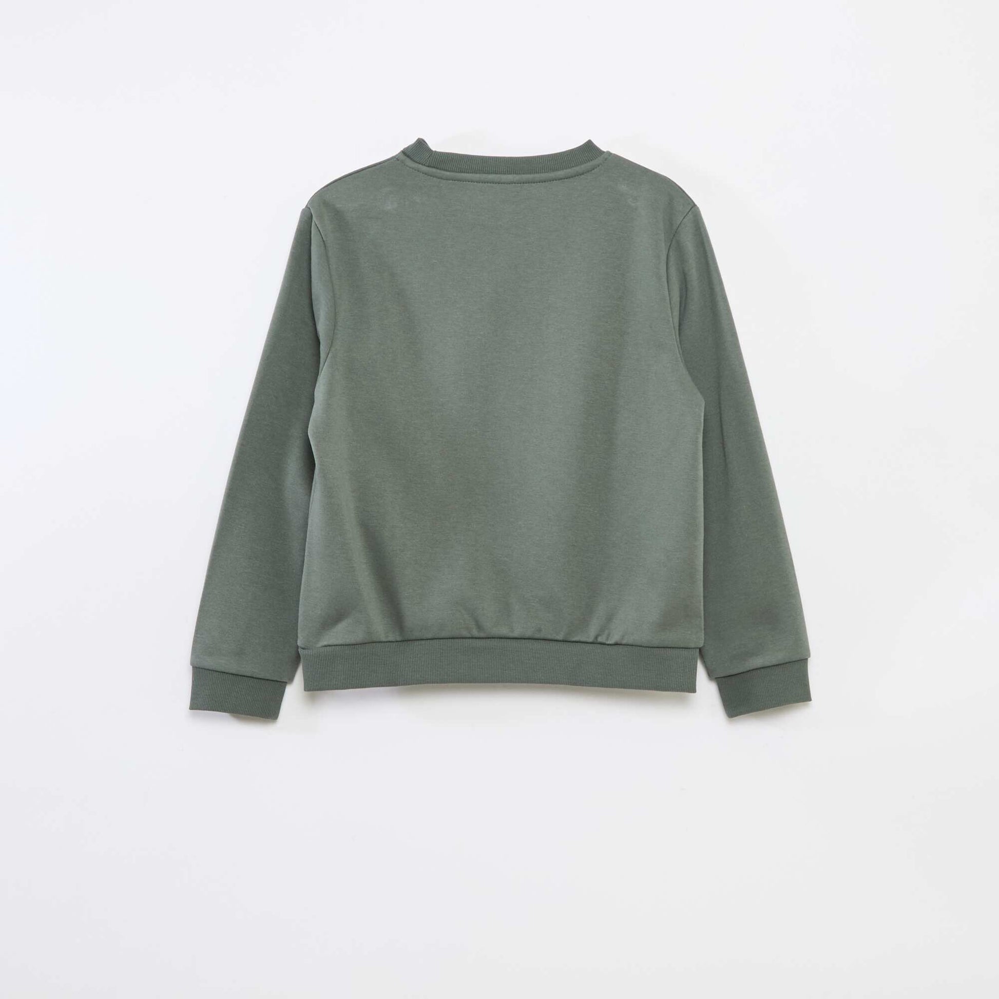 Plain brushed sweatshirt GREEN