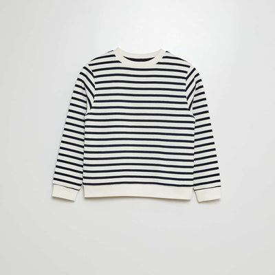 Printed round-neck sweatshirt BLUE