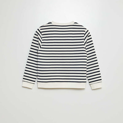 Printed round-neck sweatshirt BLUE