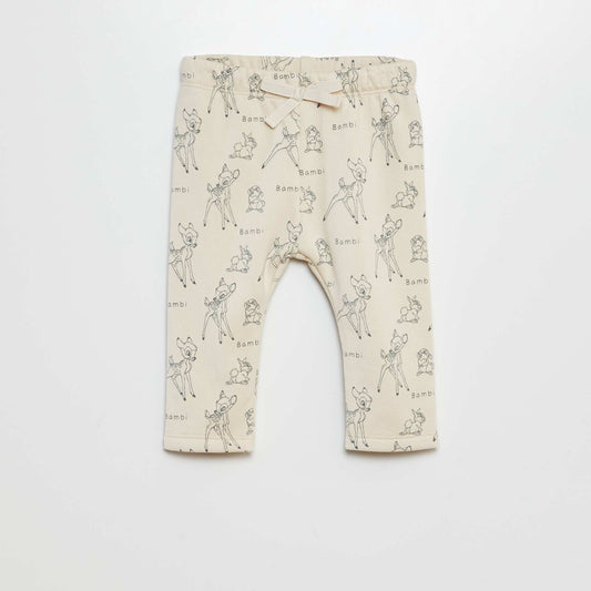 Disney Bambi lightweight sweatshirt fabric leggings WHITE
