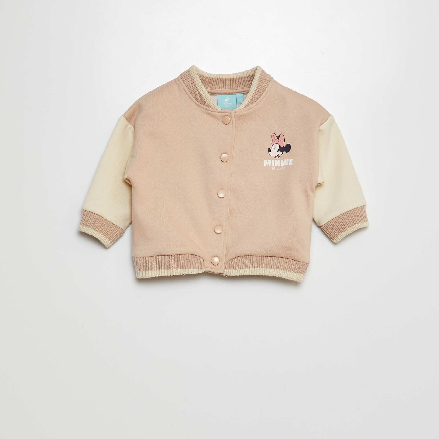 'Disney' two-tone sweatshirt fabric jacket BEIGE