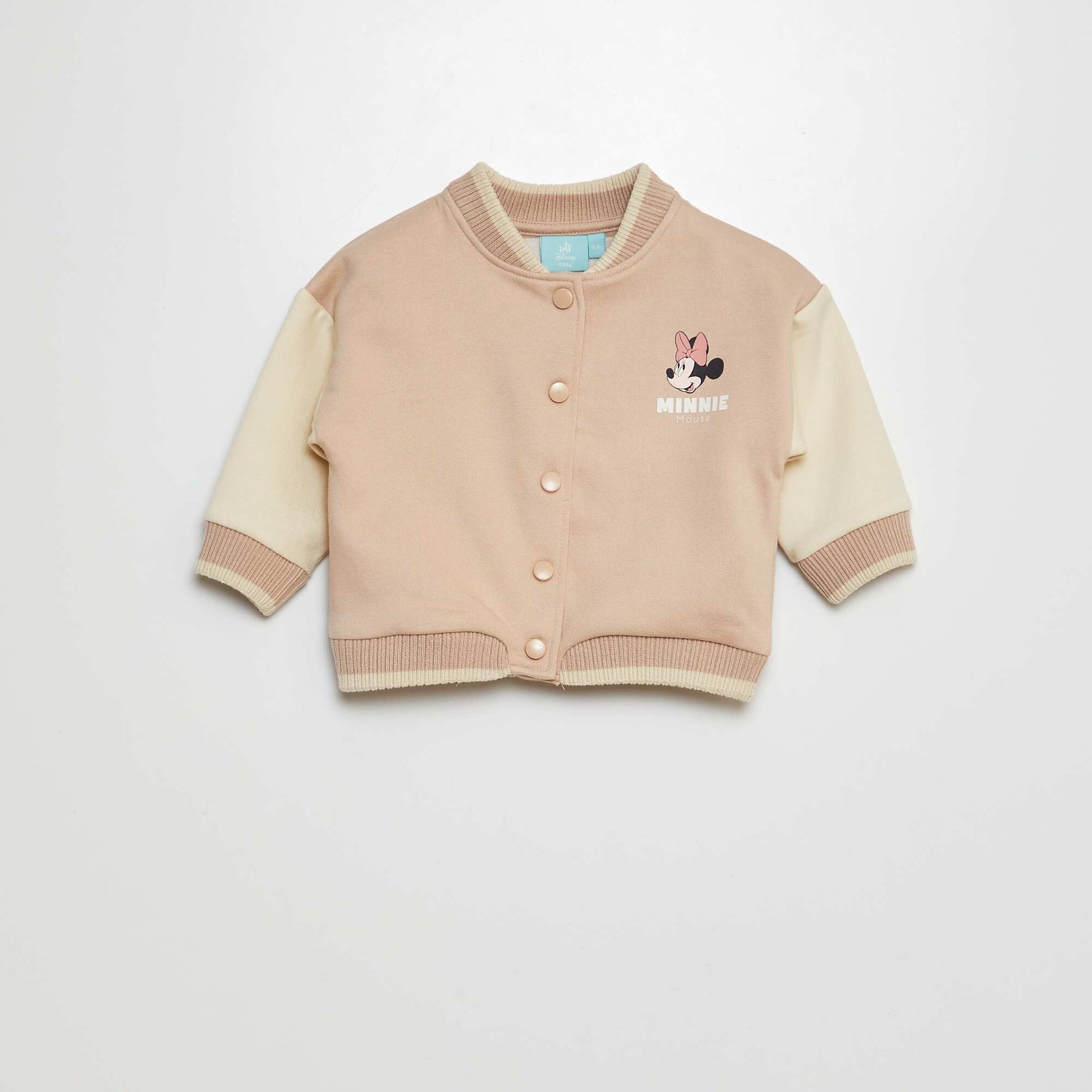 'Disney' two-tone sweatshirt fabric jacket BEIGE