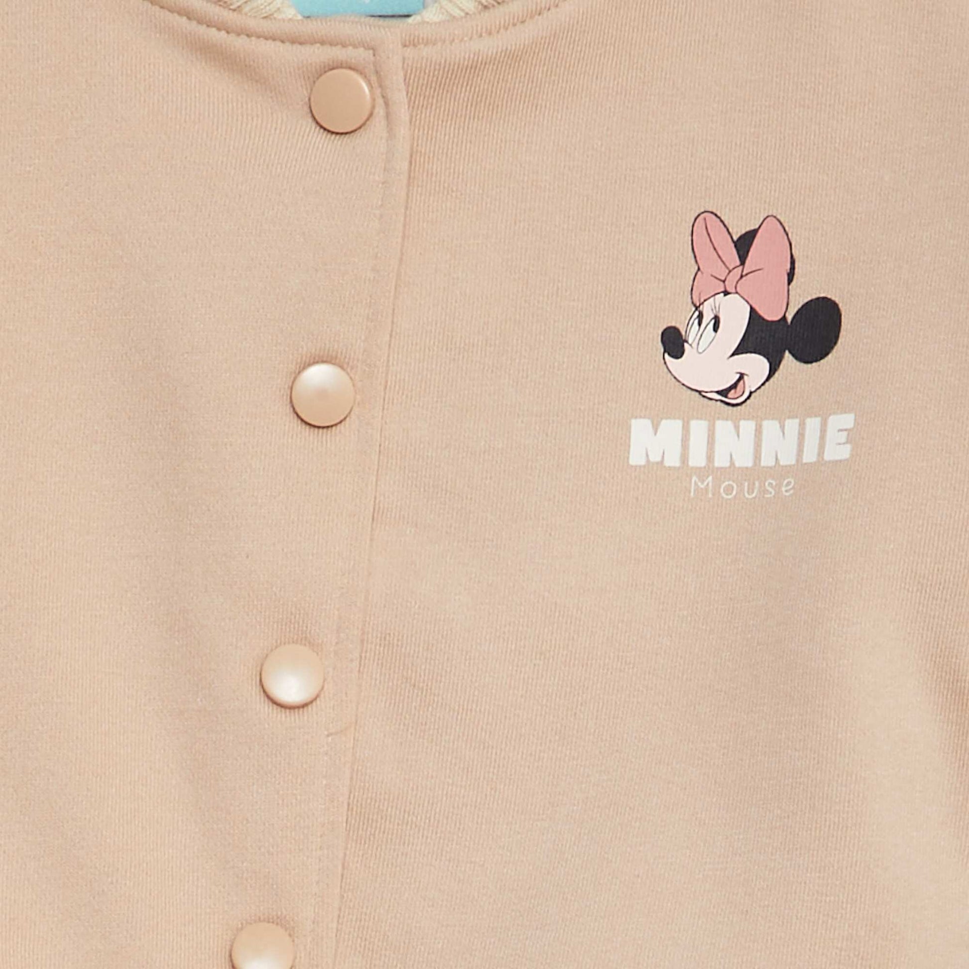 'Disney' two-tone sweatshirt fabric jacket BEIGE