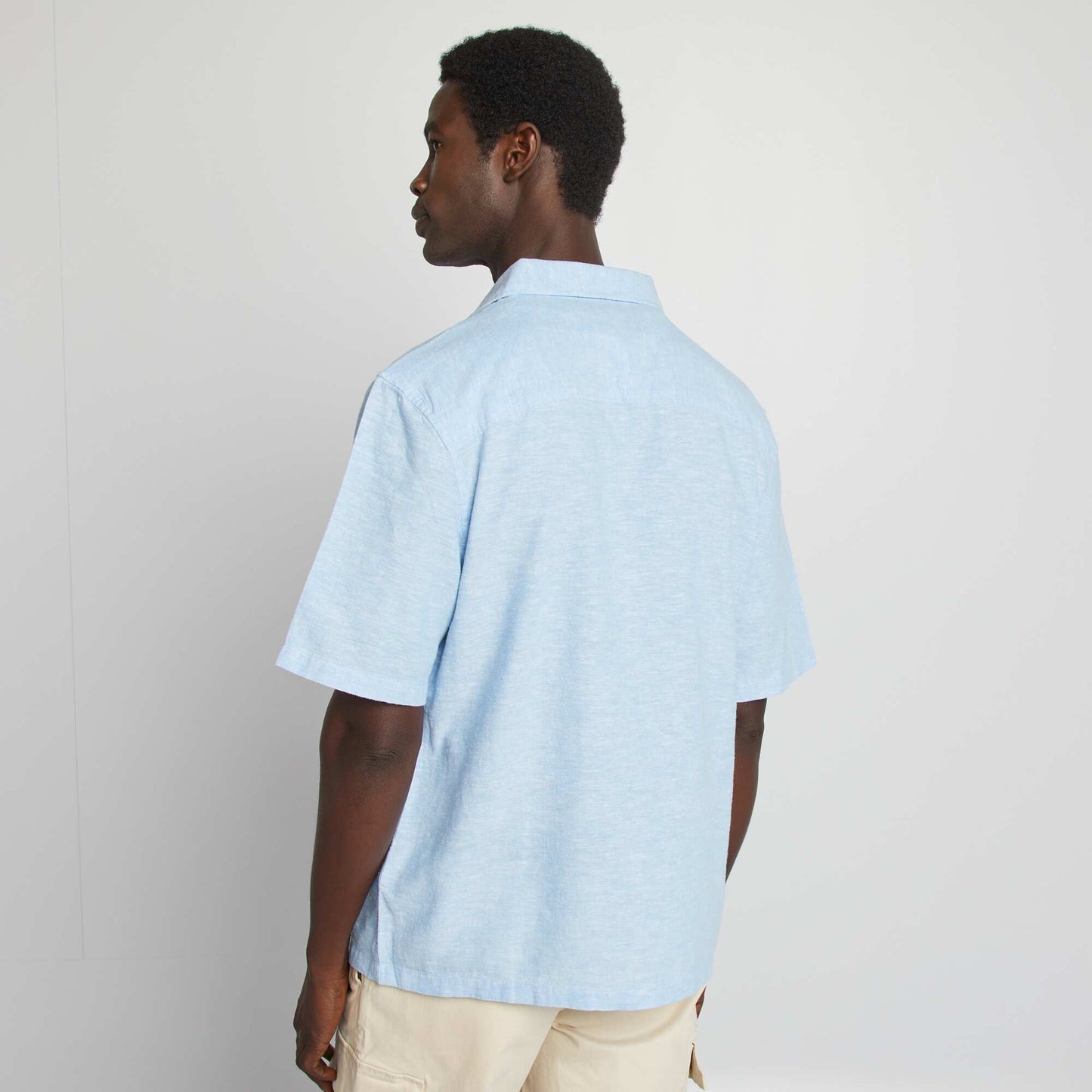Linen-blend regular-fit shirt WHITE