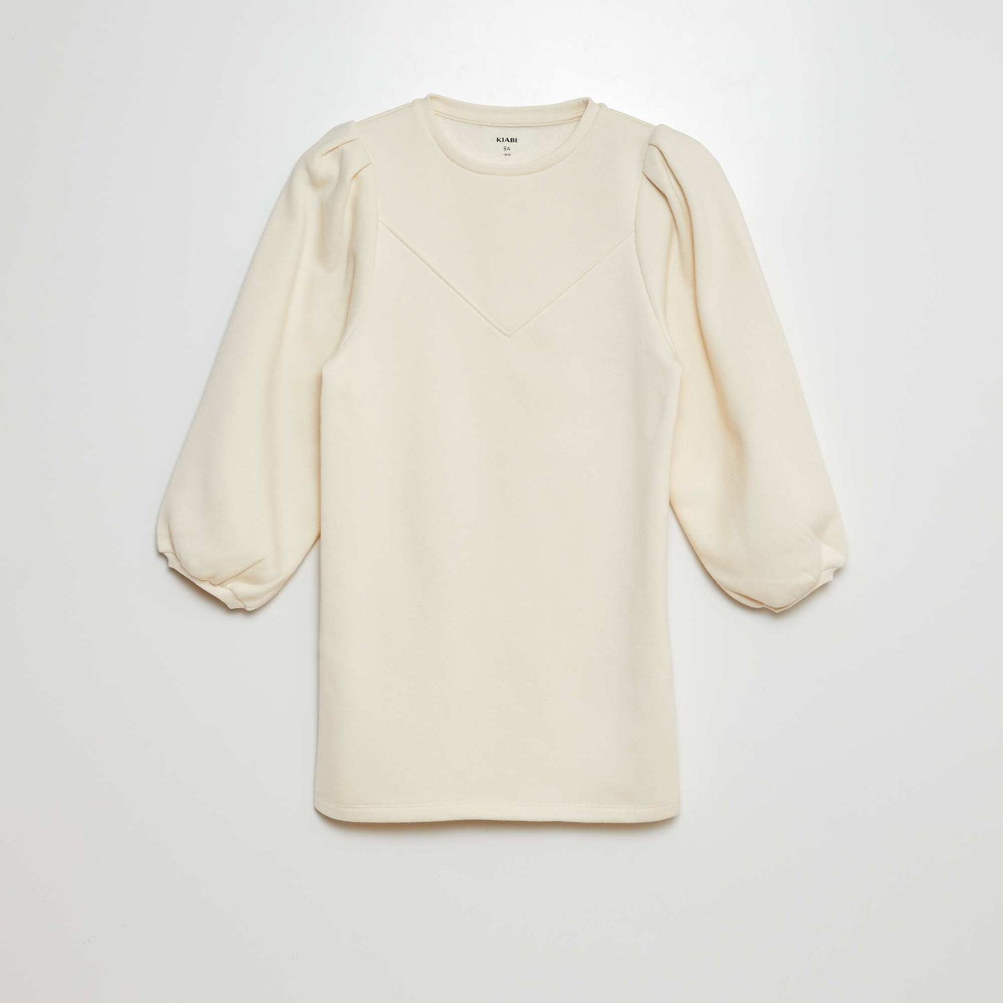 Plain sweatshirt dress WHITE