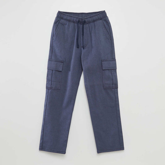 Herringbone trousers with flap pockets BLUE