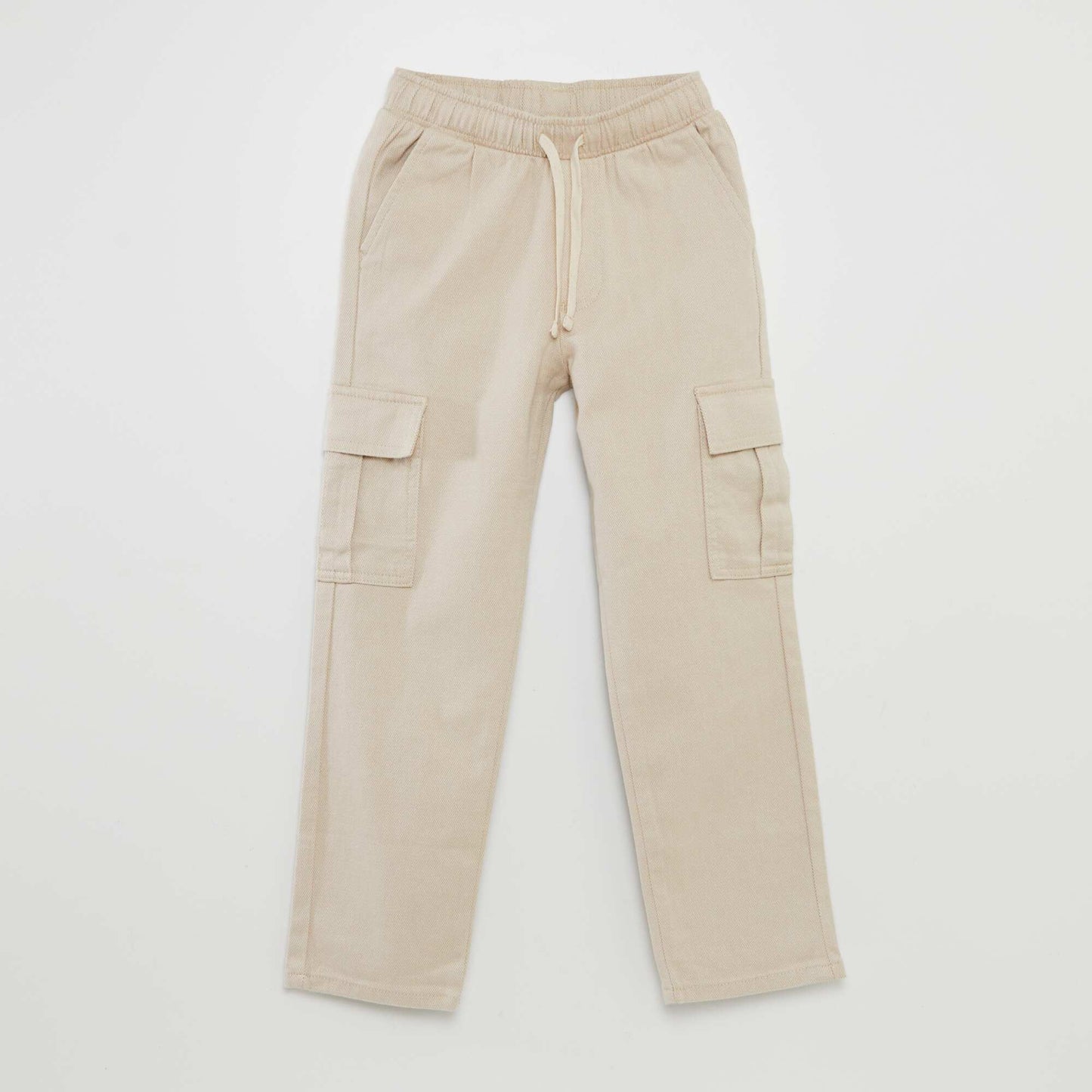 Herringbone trousers with flap pockets WHITE