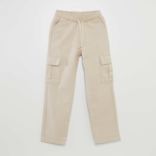 Herringbone trousers with flap pockets WHITE