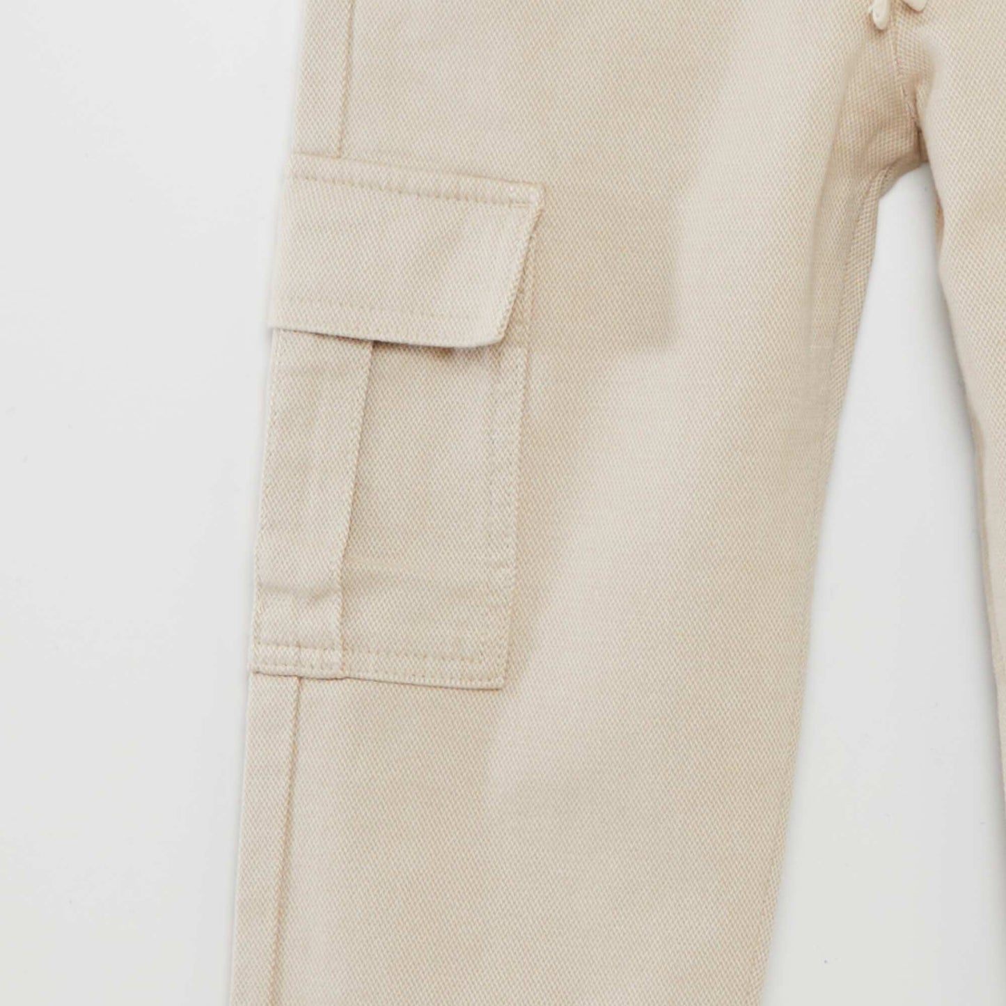 Herringbone trousers with flap pockets WHITE