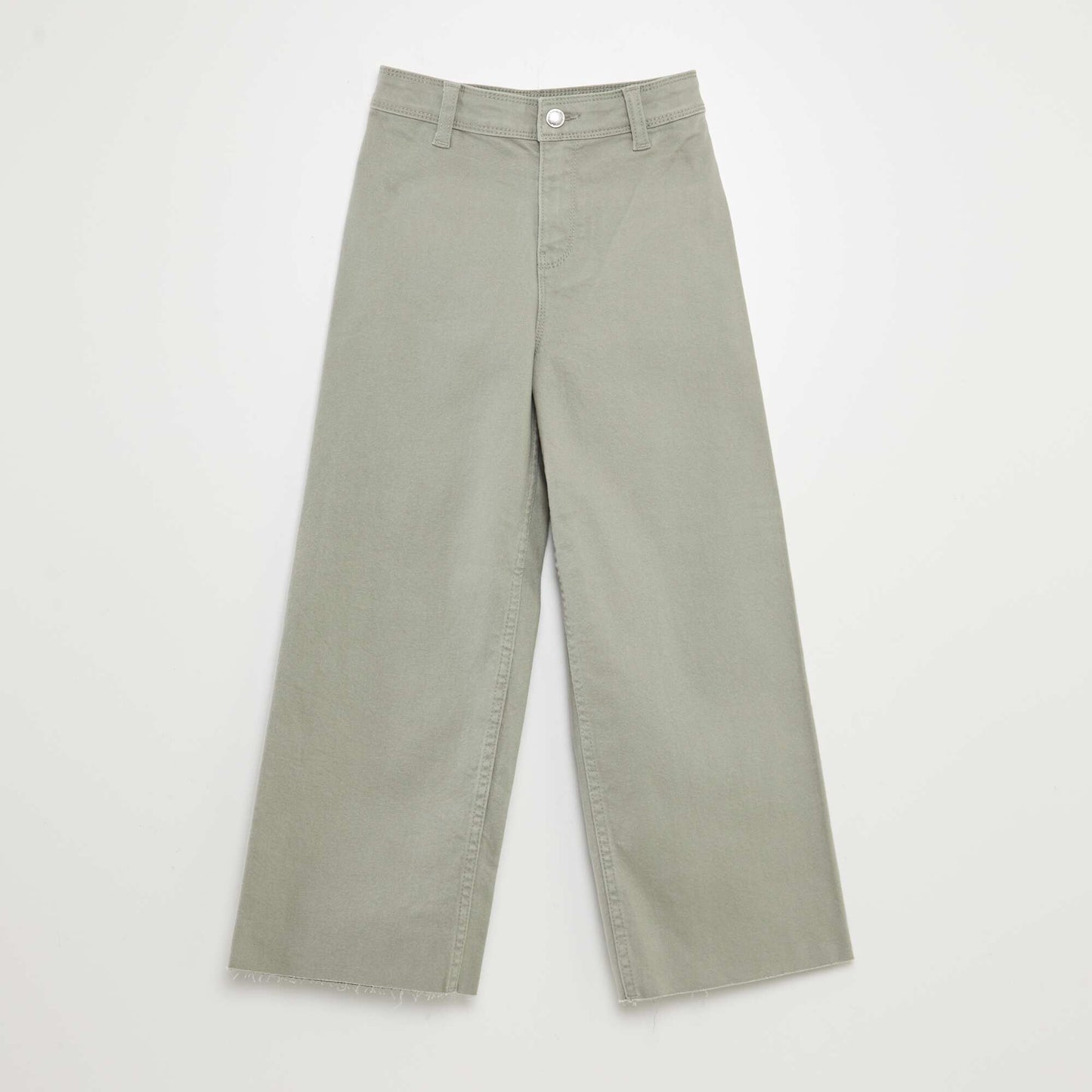 Wide-leg denim trousers GREEN