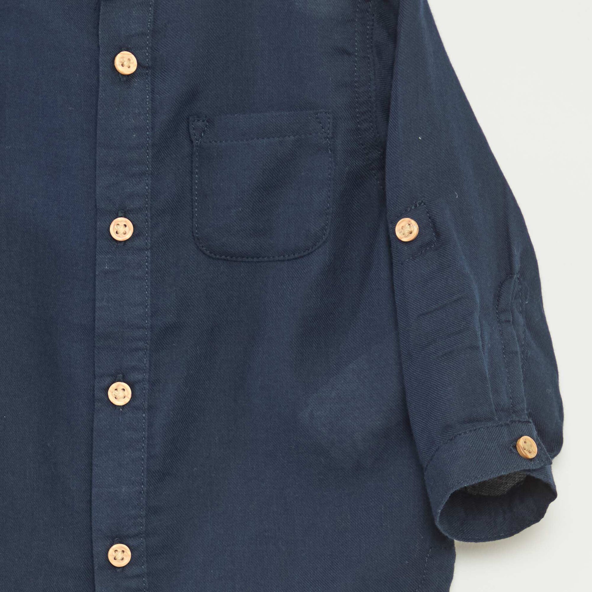 Lightweight shirt with mandarin collar BLUE