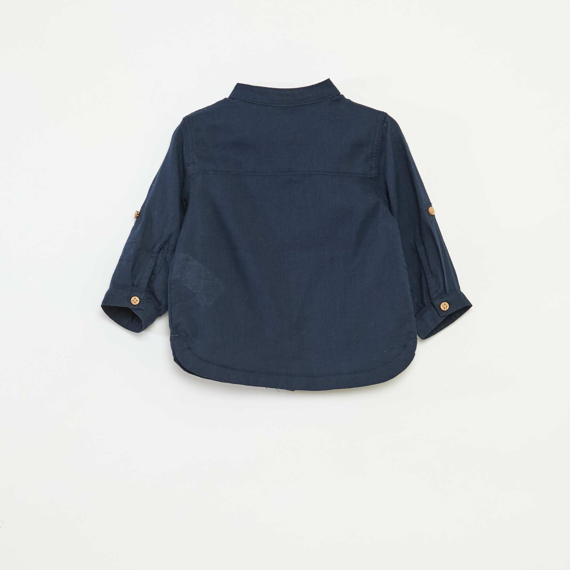 Lightweight shirt with mandarin collar BLUE
