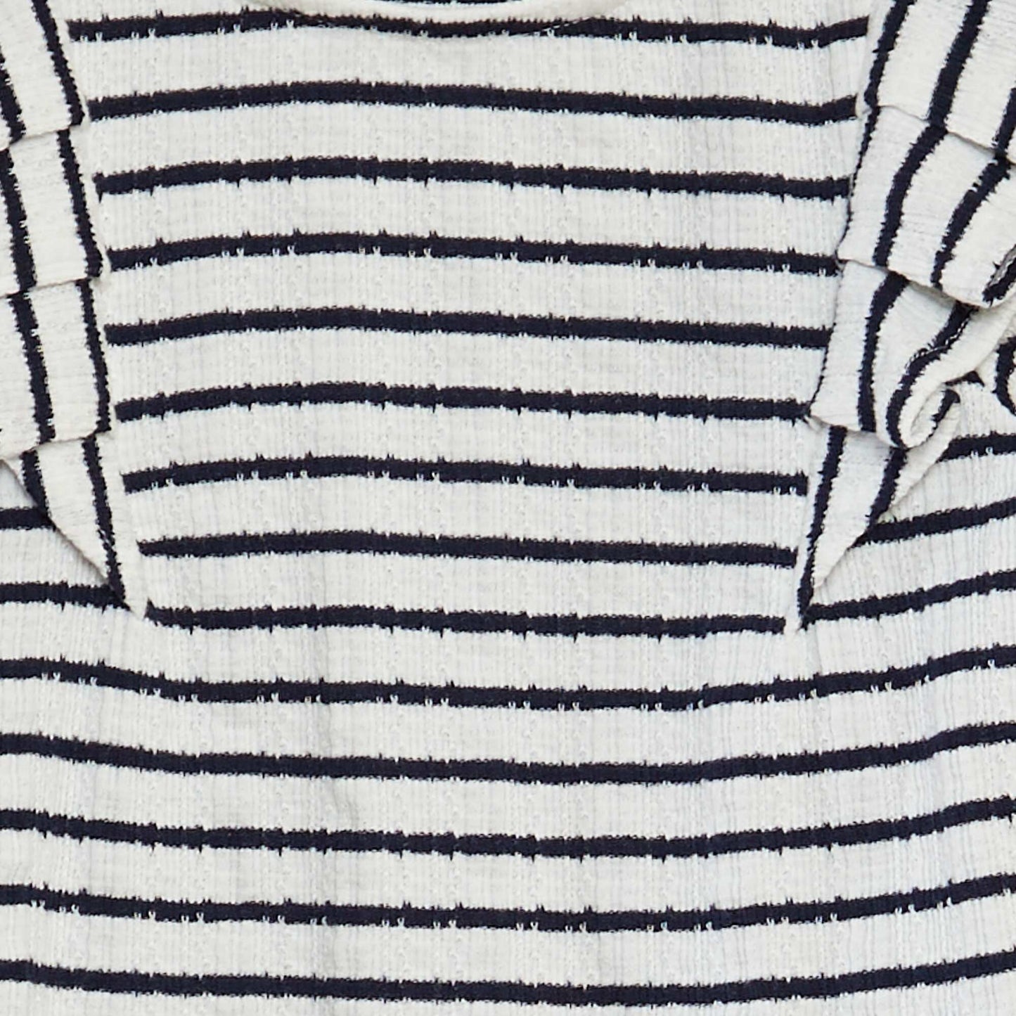 Striped T-shirt with ruffled details BLUE